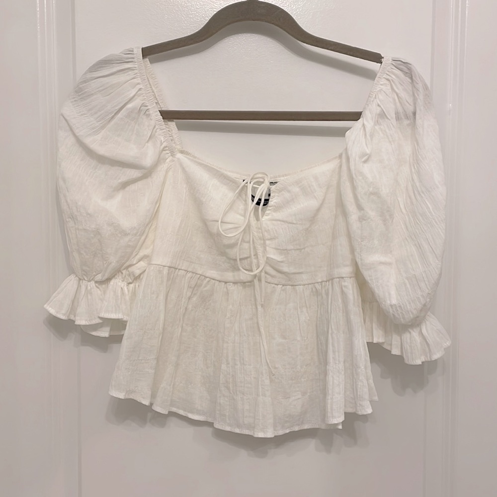 Zara cropped white top